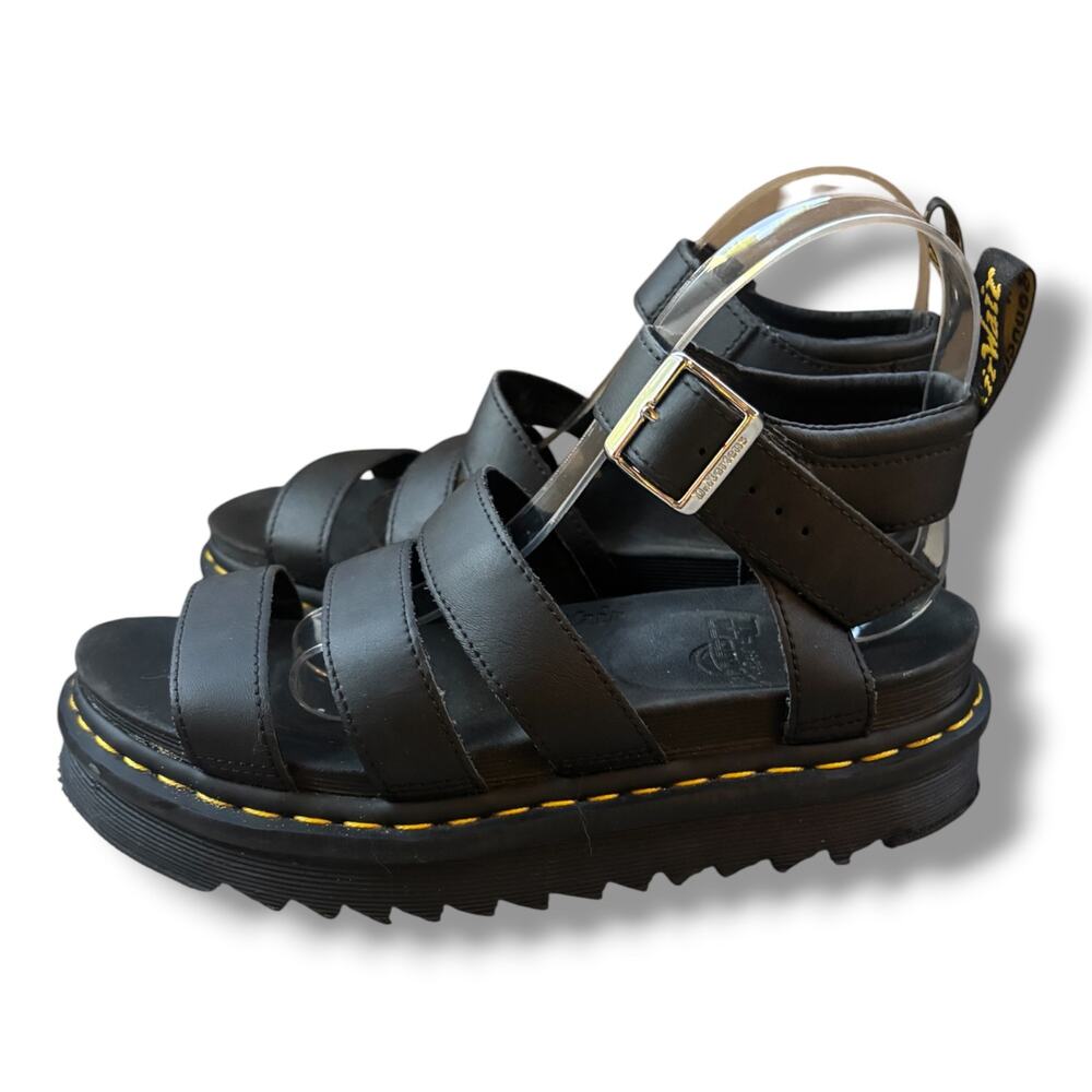 Dr. Martens Blaire Platform Sandals Athena Black Leather Women’s US 8 EU39 Punk